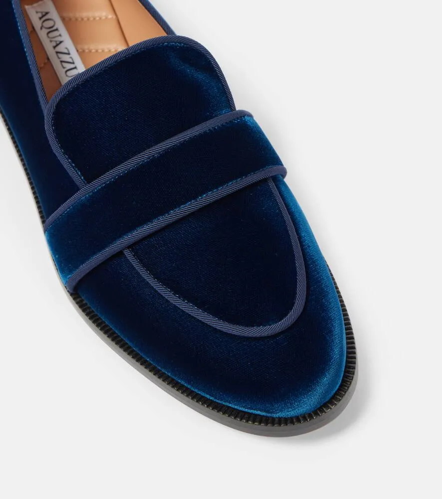 Aquazzura Martin velvet loafers