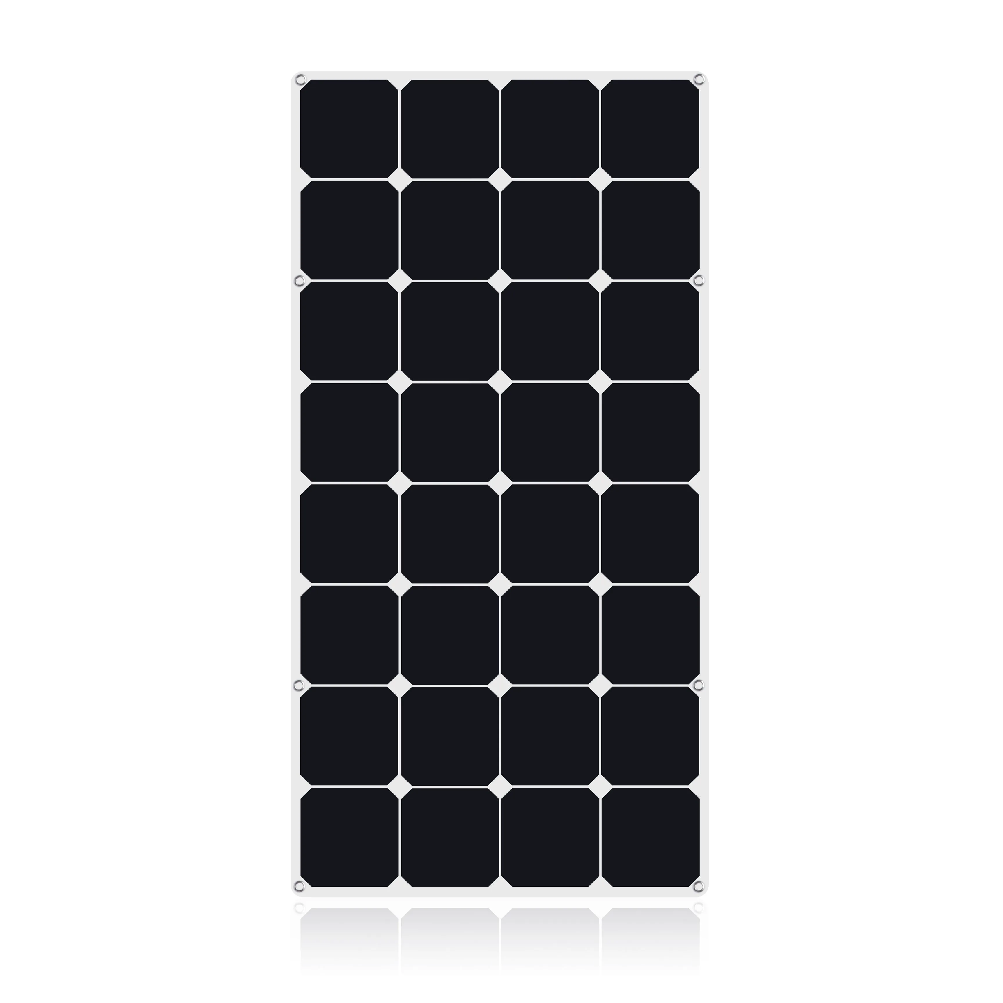 Moolsun Flexible Solar Panel 100 Watt 16 Volt Monocrystalline Semi-Flexible Bendable Mono Off-Grid Charger for Marine RV Cabin Van Car Uneven Surfaces