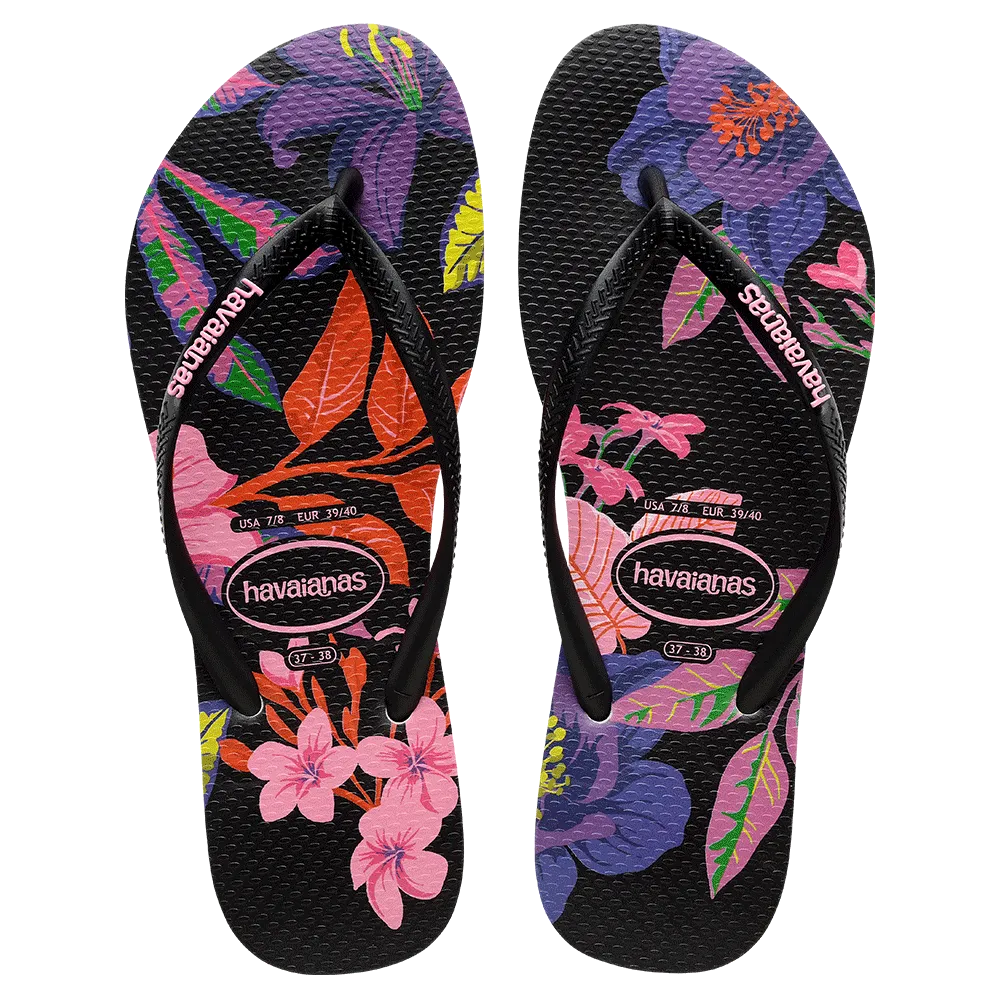 Slim Floral Colours Flip Flops